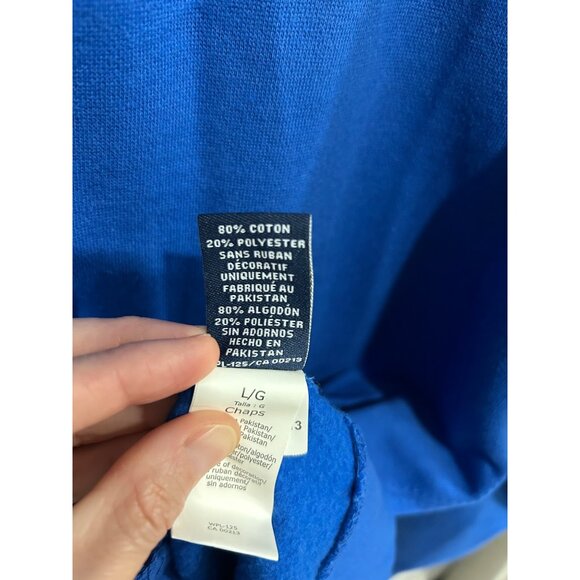 Chaps NWT Mens Blue Track Jacket With Black Stripes Full Zip Size L - Picture 7 of 11